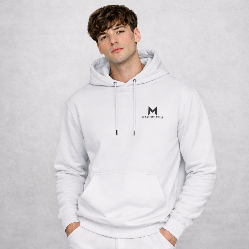 Mastery Club Men's Premium White Hoodie