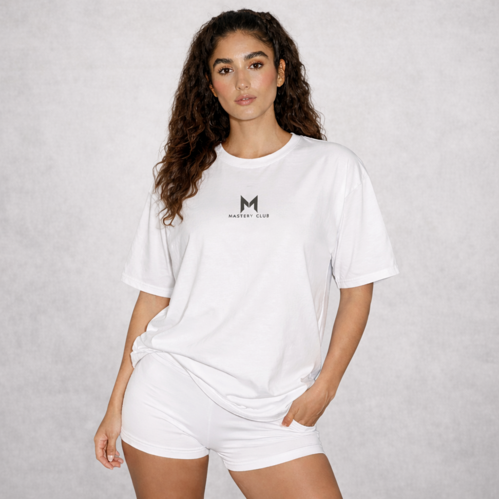 Mastery Club Premium Oversized Tee  White (Unisex)